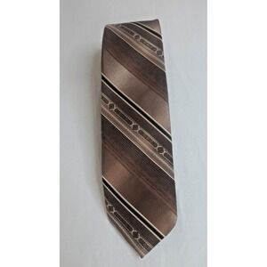 Wembley Mens Vintage Necktie Diagonal Striped‎ Brown Tie WPL-4075